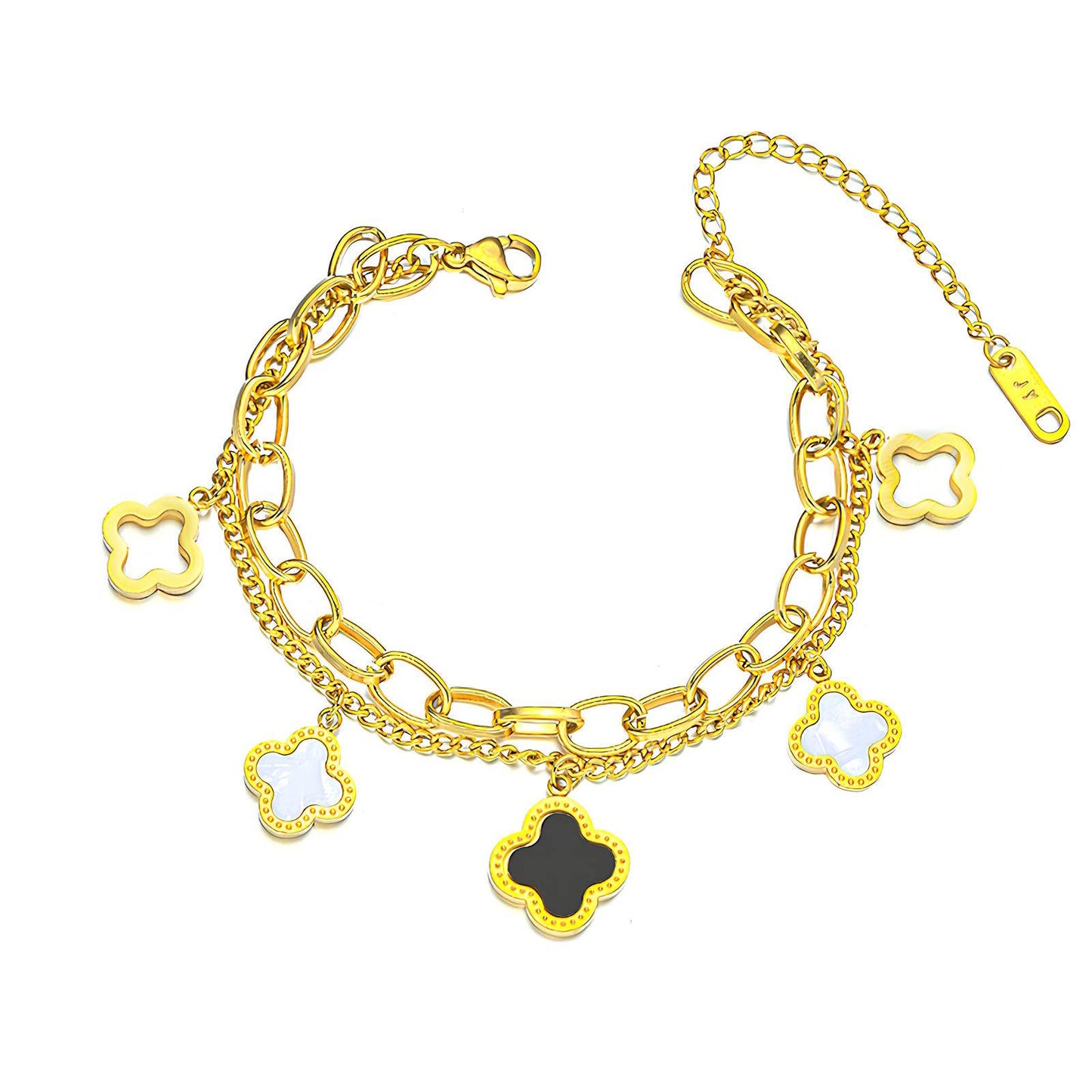 Clover Girl 18k Gold Charm Bracelet