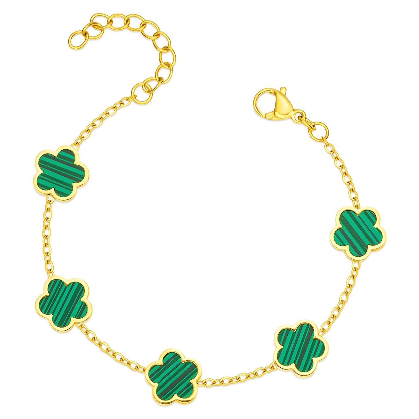 Emerald Flower Girl 18K Gold Bracelet